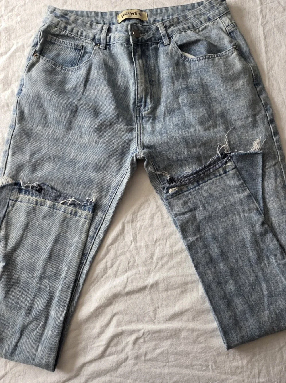 Light Blue Men's Distressed Jeans